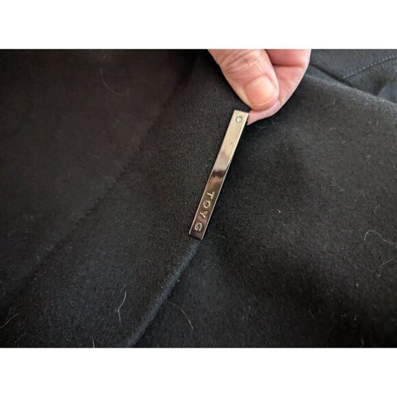 Vintage Toy G Women’s U.S. 8 Black Wool Blend Overcoat Jacket Collared - Picture 8 of 10